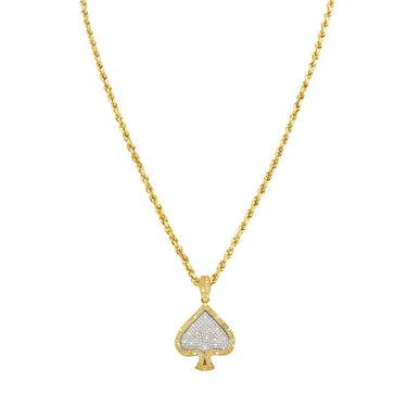 Yellow 10k Yellow Gold Diamond Spade Heart Pendant 0.10 Ctw